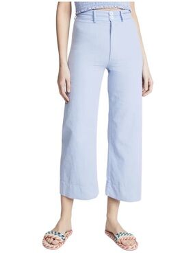 Apiece Apart Blue 100% Cotton Wide Leg High Rise Merida Pants Sz. 0
